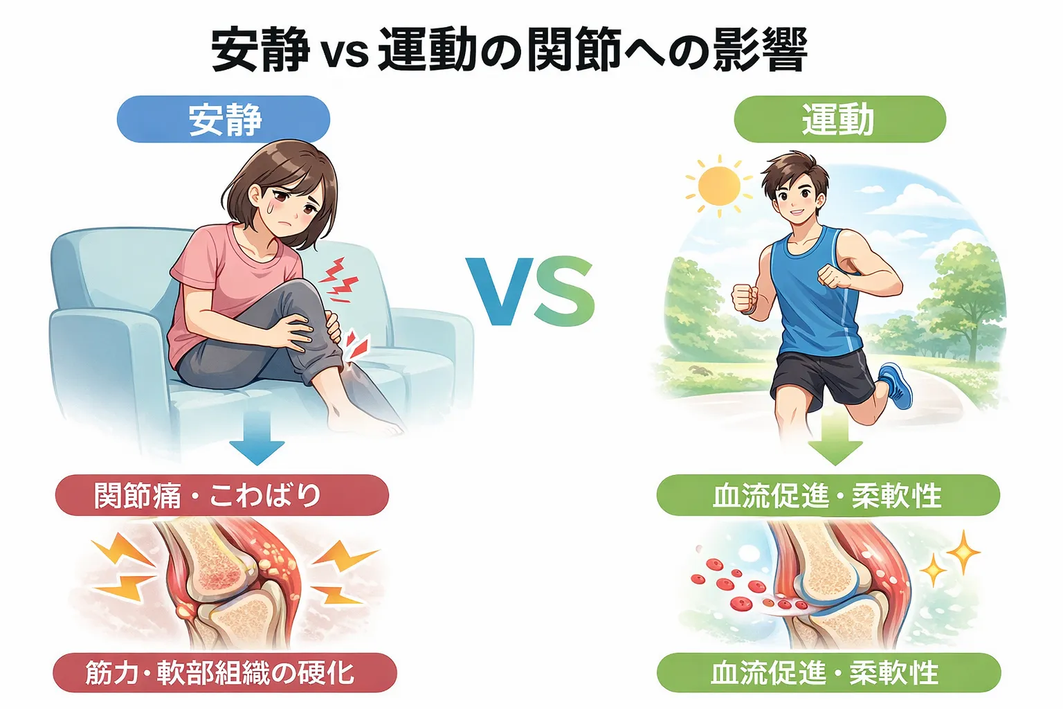 不動による関節痛